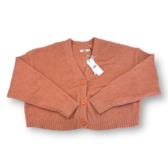 Ugg Nyomi Fuzzy Pink Cardigan Sweater Size Extra Large - Picture 1 of 4